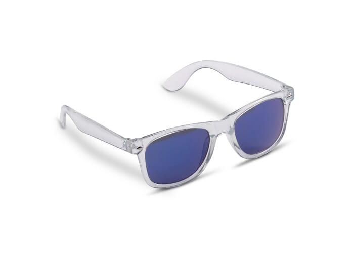 Lunettes de soleil personnalisables 400UV Marty Transparent / Bleu